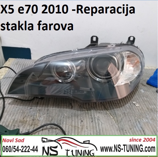 bmw x5 2009 2010 2011 2012 e70 staklo fara zamena reparacija novi sad beograd pazova indjija ruma ns tuning
